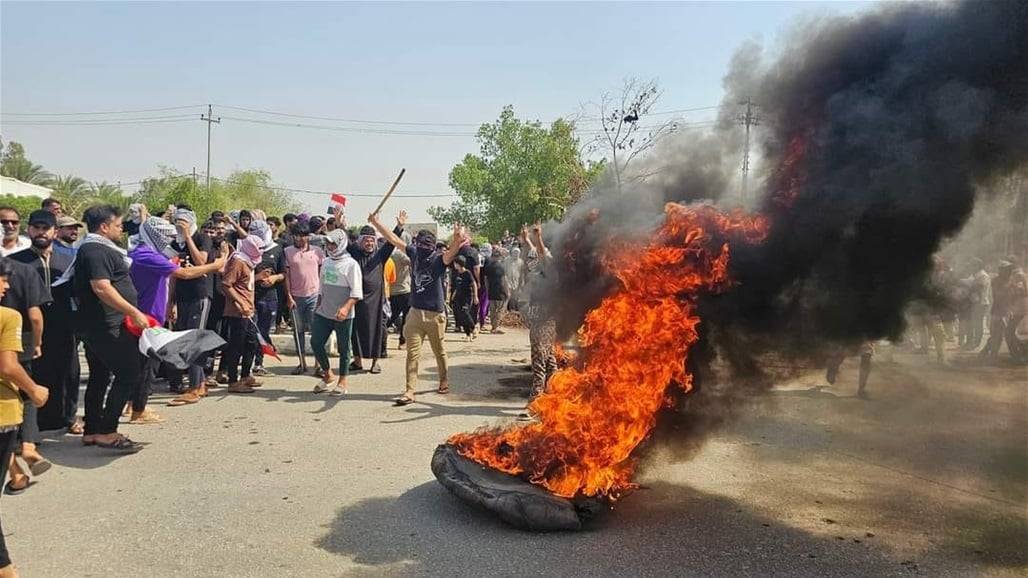 خۆپێشاندەران ڕێگەیان داخستووە - وێنە؛ سۆمەرییە